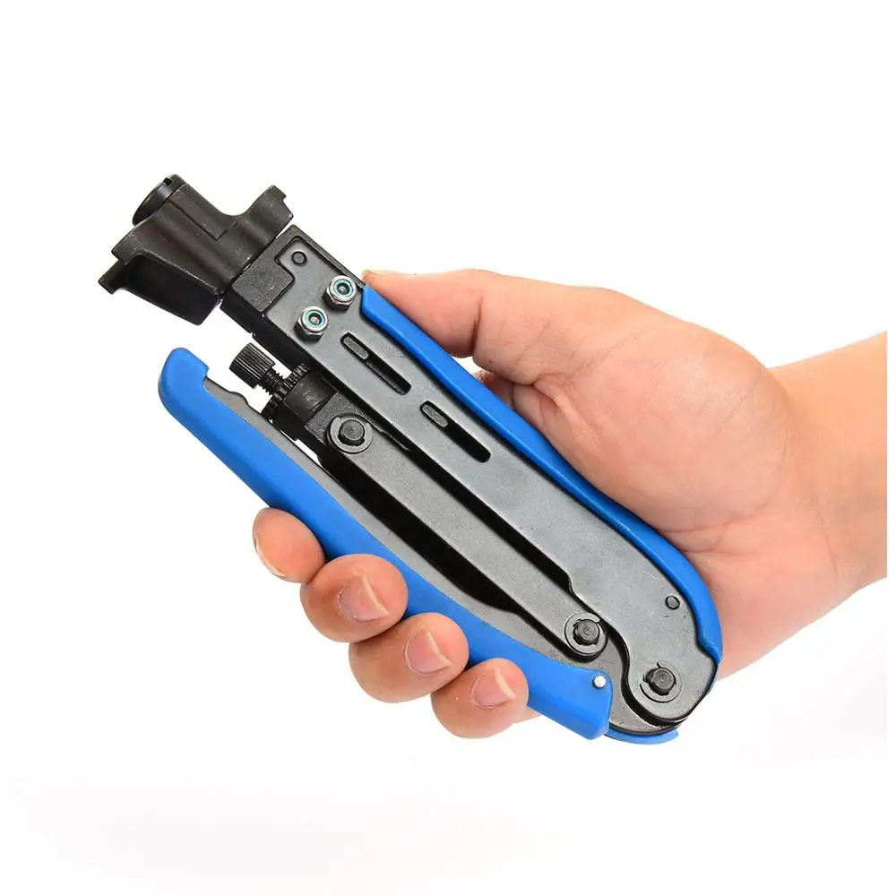 F connector RG6 RG59 RG7 RG11 coaxial cable crimper Compression Crimping Tool coaxial cable stripper and crimper 20pcs compression f connector coax crimping tool set for rg6 coaxial cable