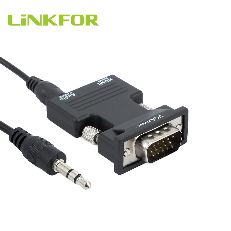 Переходник LiNKFOR HDMI мама VGA папа с аудиовыходом кабель преобразователь переходник