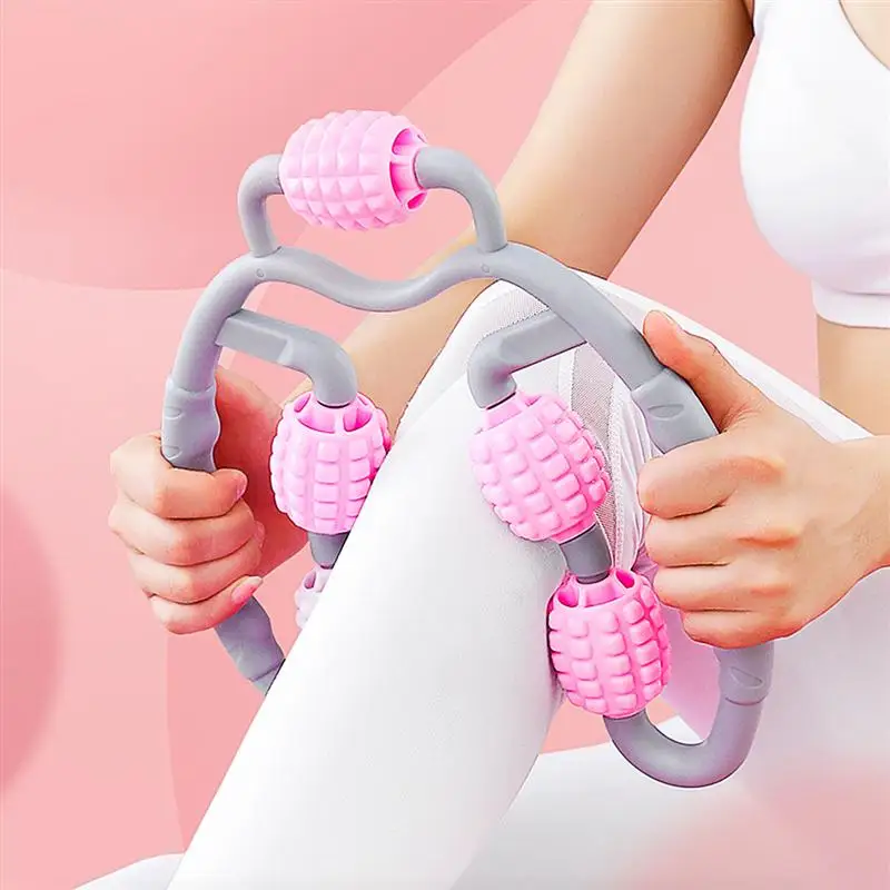 

Yoga Leg Muscle Massager Neck Arm Massage Stick U Shape Trigger Point Massage Roller Fitness Sports 5 Wheel Lean Leg Massager