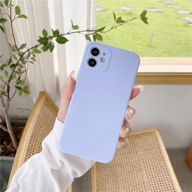 Soft Silicone Candy Colour Phone Case For iPhone 11 12 Pro Max 13Mini Camera Protection XS X XR 7 8 Plus SE2020 Matte Shockproof Purple