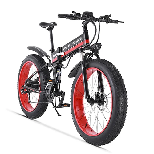 26 дюймов Электрический горный велосипед fat ebike 48V750W электрический велосипед с мягким хвостом e-bike fat frame максимальная скорость 45 км/ч EMTB - Цвет: Black red