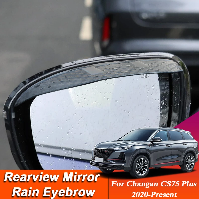 

Car-styling For CHANGAN CS75Plus 2020-2022Carbon Fiber Rearview Mirror Eyebrow Rain Shield Anti-rain Cover External Auto Sticker