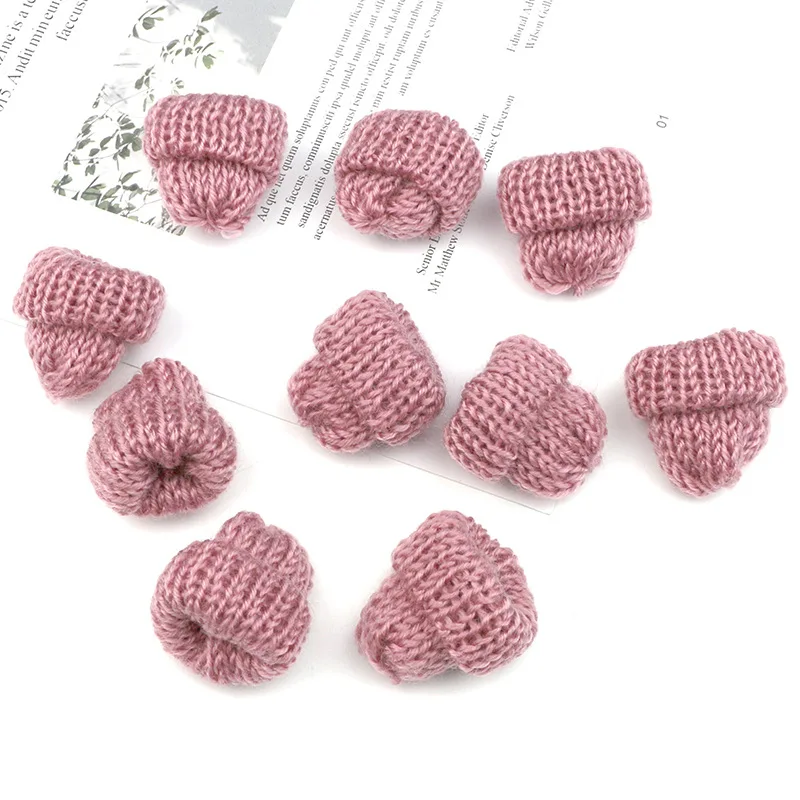 Craft Supplies 10-50Pcs Knitting Color Mini Hats DIY Craft Supplie Kids Headwear Hair Accessories Brooch Crochet Decor Toys Ornaments Small Cap