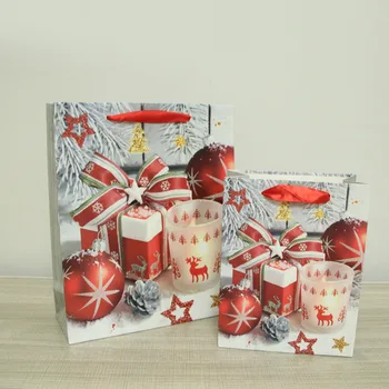 

120pcs print Christmas paper Gift Bags Shopping Bags, Kraft Bags, Retail Bags, Brown Paper Gift Bags Bulk with Handles