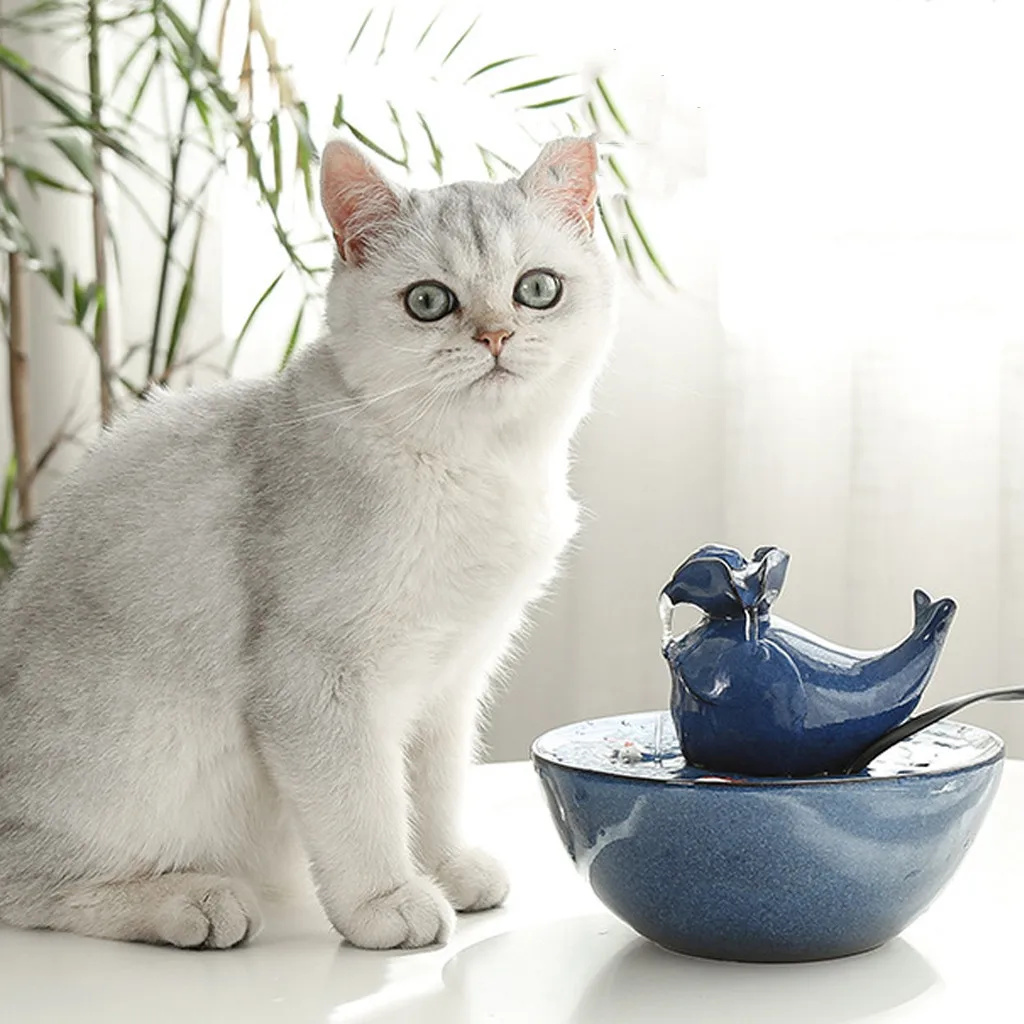 

2019 New Cat Ceramic Water Fountain Pet Drinking Fountain Electric Water Dispenser #NN725