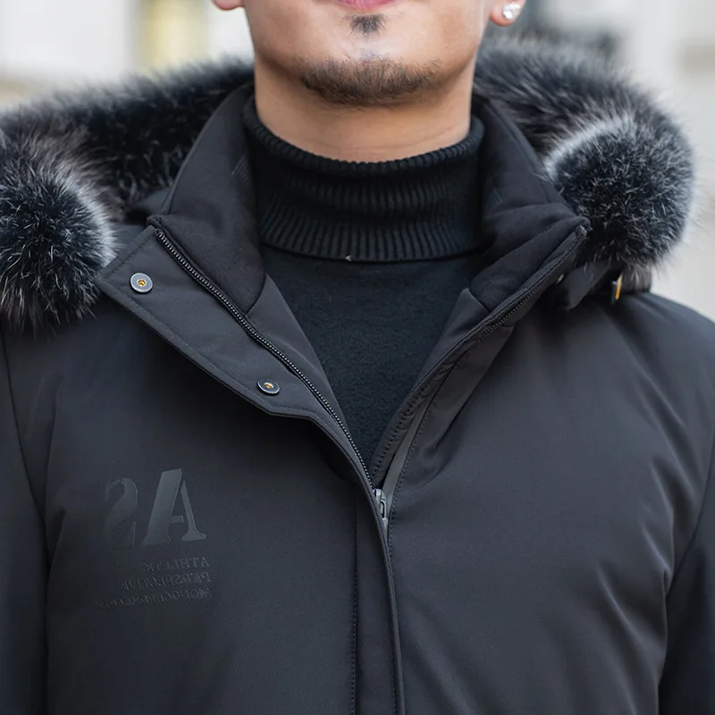 

winter coat, fox fur collar, down jacket, men's, korean, warm parka, doudoune homme 5003, yy1310
