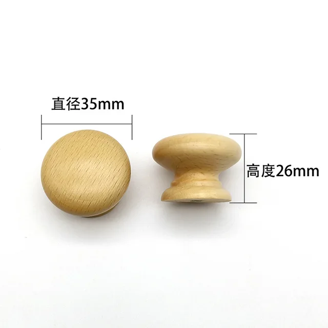 High Quality Wood Handles for Drawer,Bedroom Wardrobe Bedside Cabinet Pull Furniture Door Smooth Knob Cupboard Desk 10