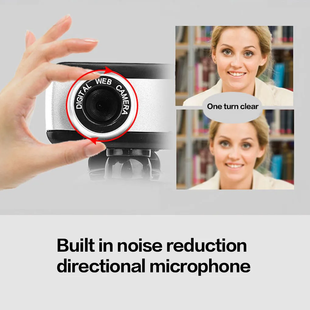 

USB 2.0 Webcam Built-in Microphone 360 Degree Rotating HD Glass Lens Desktop Computer Laptop Webcam