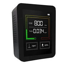 Usb recarregável co2 medidor de qualidade do ar monitor sensor de dióxido carbono tvoc detector concentração temperatura umidade testes