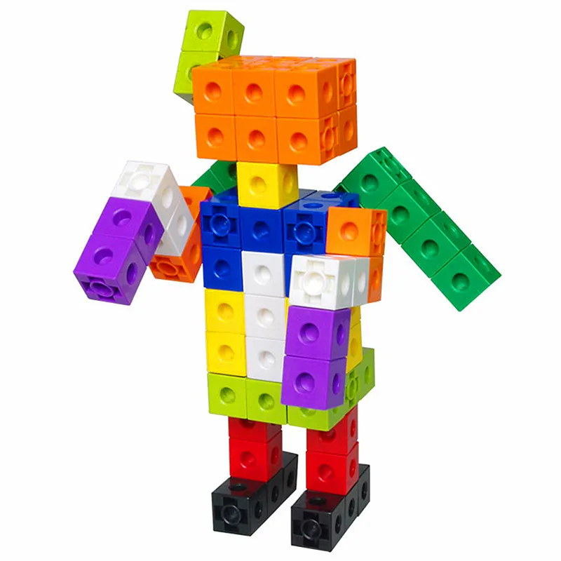 100pcs 10colors Multilink Linking Counting Cubes Snap Blocks Teaching Math Aids Manipulative Kids Early Education DIY Toy