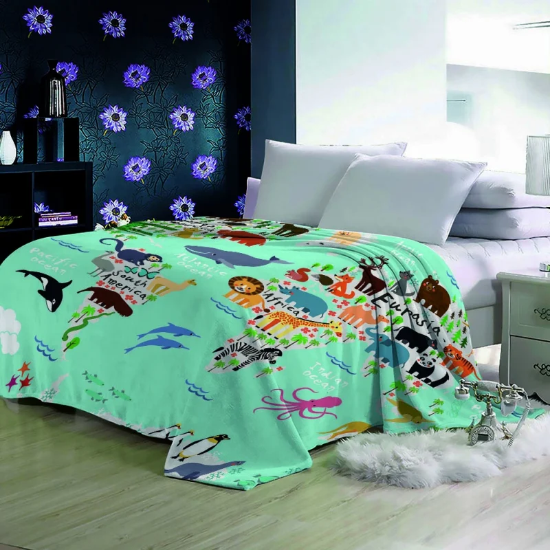 Карта мира фланелевое одеяло с принтом легкий уютный плюшевый плед диван постельные принадлежности одеяло s 150X200 см