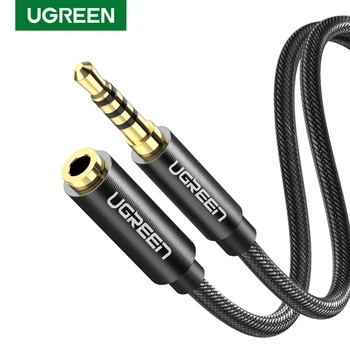 

UGREEN 3.5mm Male to Female Extension Cable with Microphone Stereo Audio Adapter Compatible for iPhone iPad Smartphones Tablet