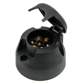 

12V 7Pin Wire Round Connector Electric Trailer Plug Socket Towbar Lighting Board