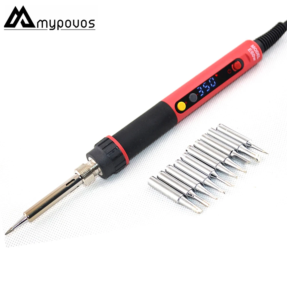 Kopen CXG E60W E90W E110W Digitale LCD Verstelbare NC thermostaat Elektrische soldeerbout handvat Lassen reparatie + 10 stuks 900M tips