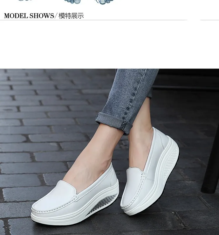 Весенне-осенняя дышащая женская обувь; Белая обувь для медсестры на толстой подошве; обувь в Корейском стиле; универсальная Белая обувь без застежки