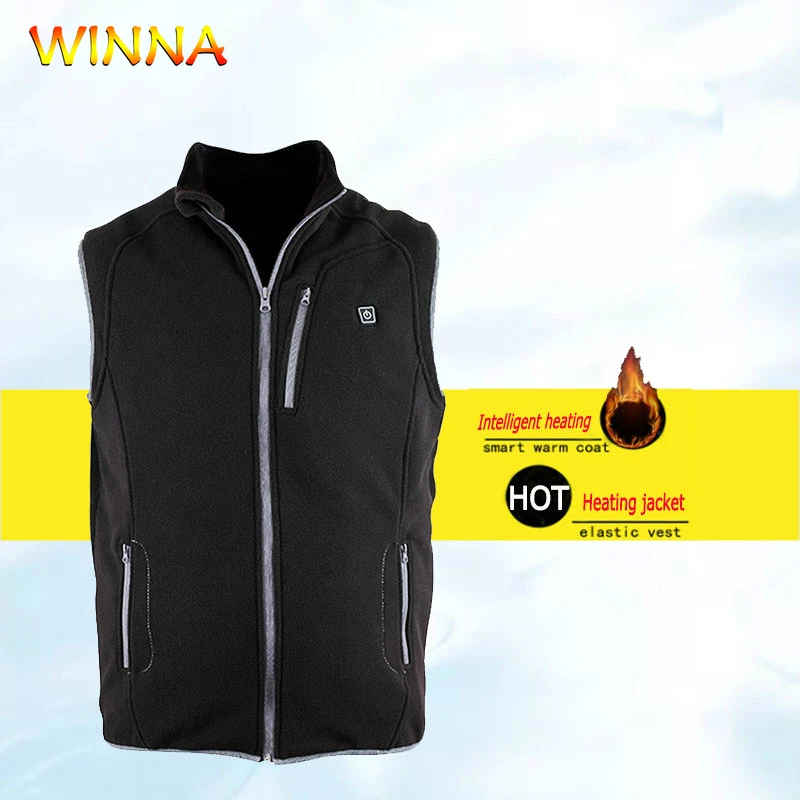 

2019 New Autumn Electric Heated Vests Polar Fleece Soft Texture USB Heated Running Riding Vests Outdoor Sports Thermal Waistcoat