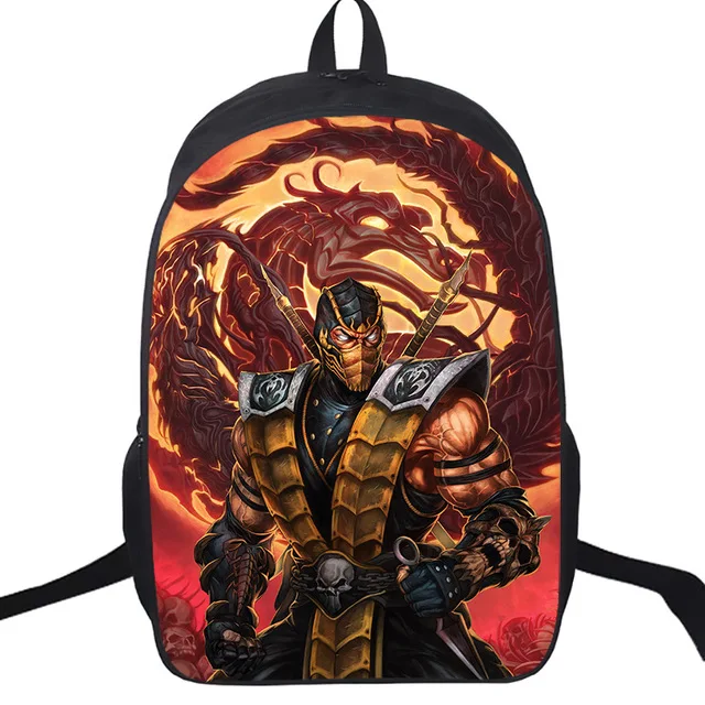 Детские рюкзаки с персонажами для школы, подростков, девочек, Mortal Kombat, школьная сумка для книг для мальчиков, детские Mochilas