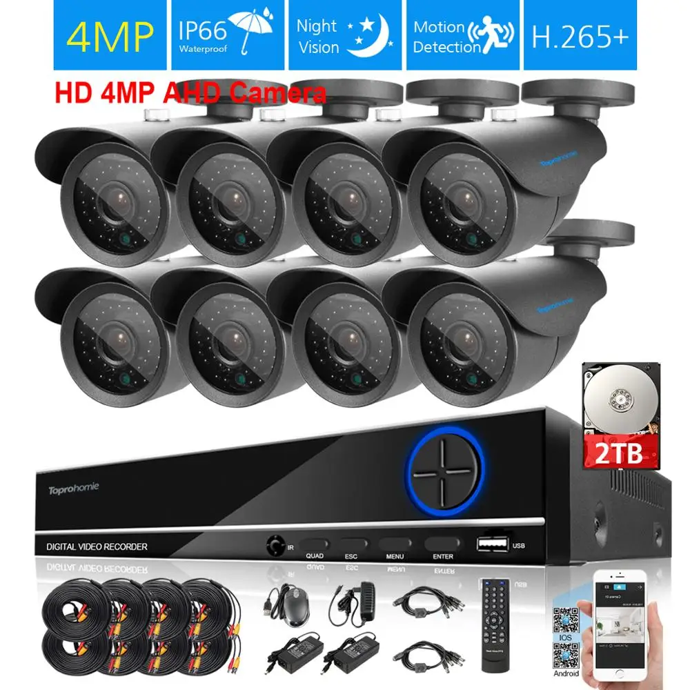 Камера видеонаблюдения TOPROHOIME H.265 + 8 каналов 5 МП Мп HD 4 МП|views|viewing systemview camera |