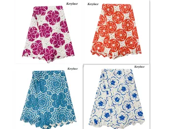 

Latest Design African Swiss Lace French mesh Cord Fabric 4 Colors High Quality Wedding Dress Sewing 5 Yards KRL-11830