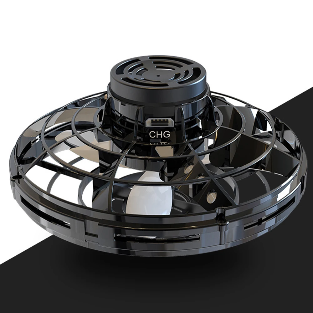 Мини НЛО Дрон Flynova инфракрасный зондирование пальцев циклотрон гироскоп обновление НЛО Творческий декомпрессии магнитные шары хобби игрушка - Цвет: Черный