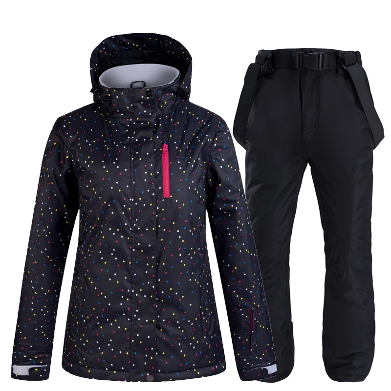 

New Thick Warm Ski Suit Women Waterproof Windproof Skiing and Snowboarding Jacket Pants Set Female Snow Costumes Outdoor Wear
