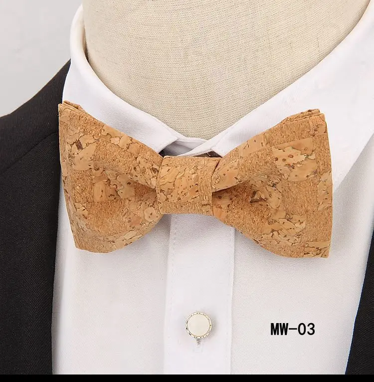Пробковый деревянный галстук-бабочка галстук Новая Европейская и американская мода Мужская рубашка костюм Модные Повседневные Вечерние деловые личности - Цвет: 03