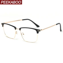 Женские квадратные очки Peekaboo tr90, полуметаллические, без оправы, мужские очки по рецепту, синий светильник, защита для компьютера, планшета
