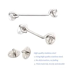 3 Inch Stainless Steel Cabin Hook Eye Shed Gate Door Latch Silent Holder Window Cabin Hook Lock And Eye Latch Lock Shed Gate