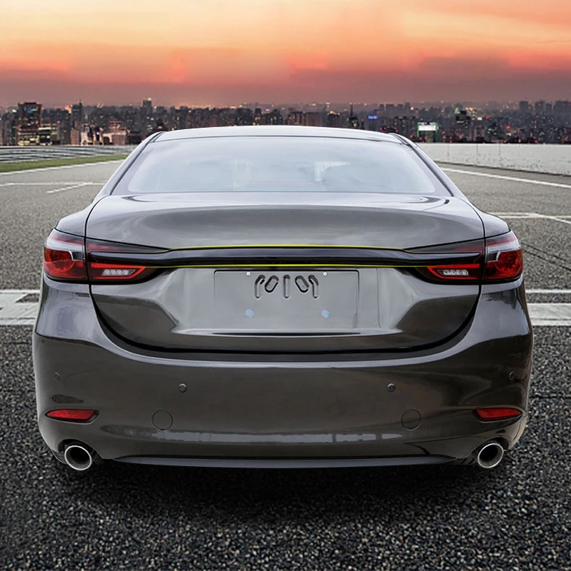 Для Mazda 6 M6 мазда6 Atenza ABS углеродного волокна Задняя Крышка багажника рельефные накладки детали отделки 1 шт