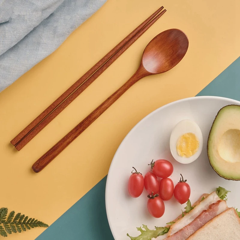 Handmade Jujube Tree Wooden Korean Dinnerware Combinations Utensil 5 Set of Spoons and Chopsticks Promotion cutlery set western style cutlery set picnic cutlery set picnic tableware camping cutlery set wooden cutlery set