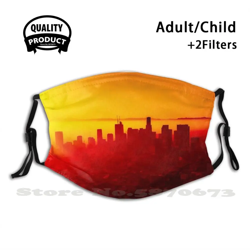 

La Skyline Anti Dust Filter Men Women Kids Girl Boy Teens Mouth Masks Red Sun Evening Beautiful Sunset Beautiful Sunset La