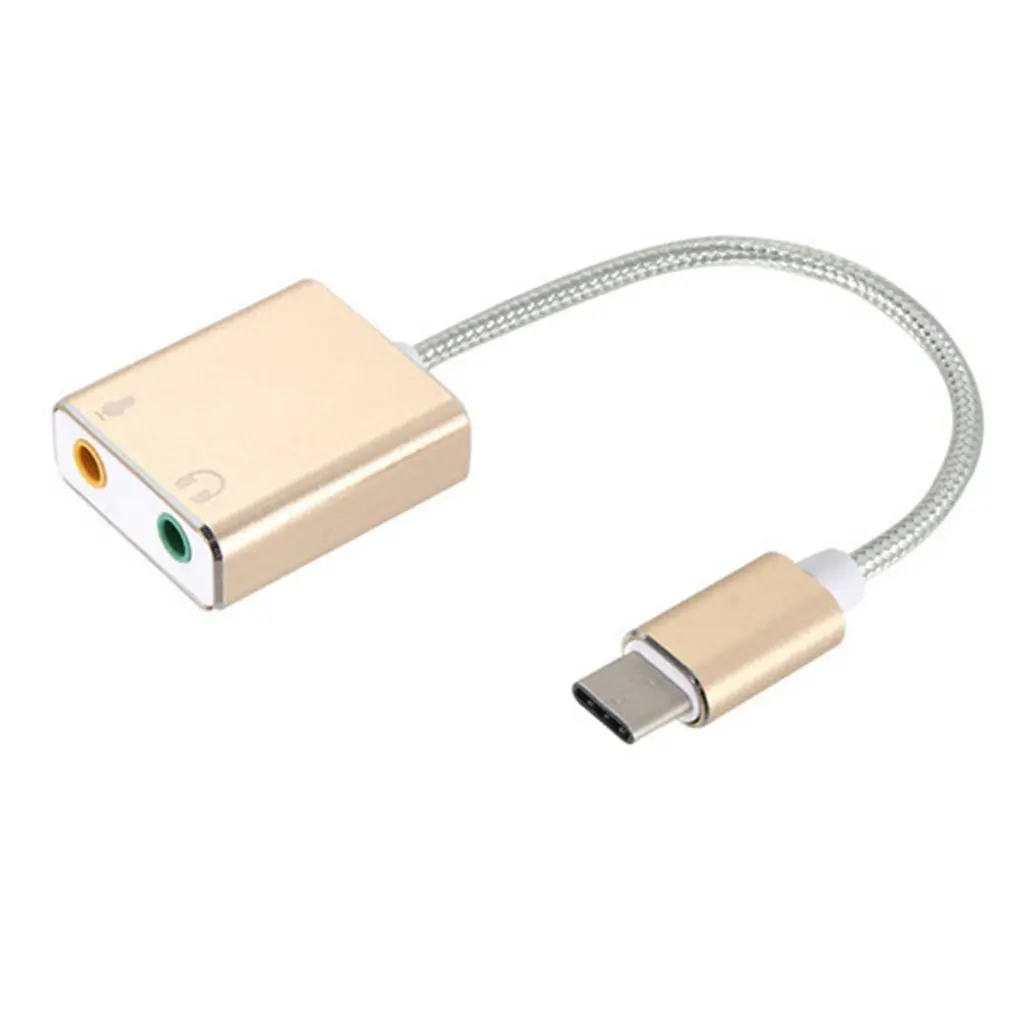 

7.1 External Type C Usb Sound Card USB C 3.5mm Audio Jack Headphone Mic Adapter USB-C Sound Card for Macbook