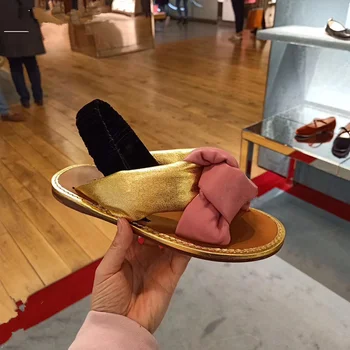 

Summer Beach Shoe Lady Slip On Woman Shoes Chic Slingback Women Sandals Hot Women Flats Sandalias Mujer Bow Tie Sapato Feminino