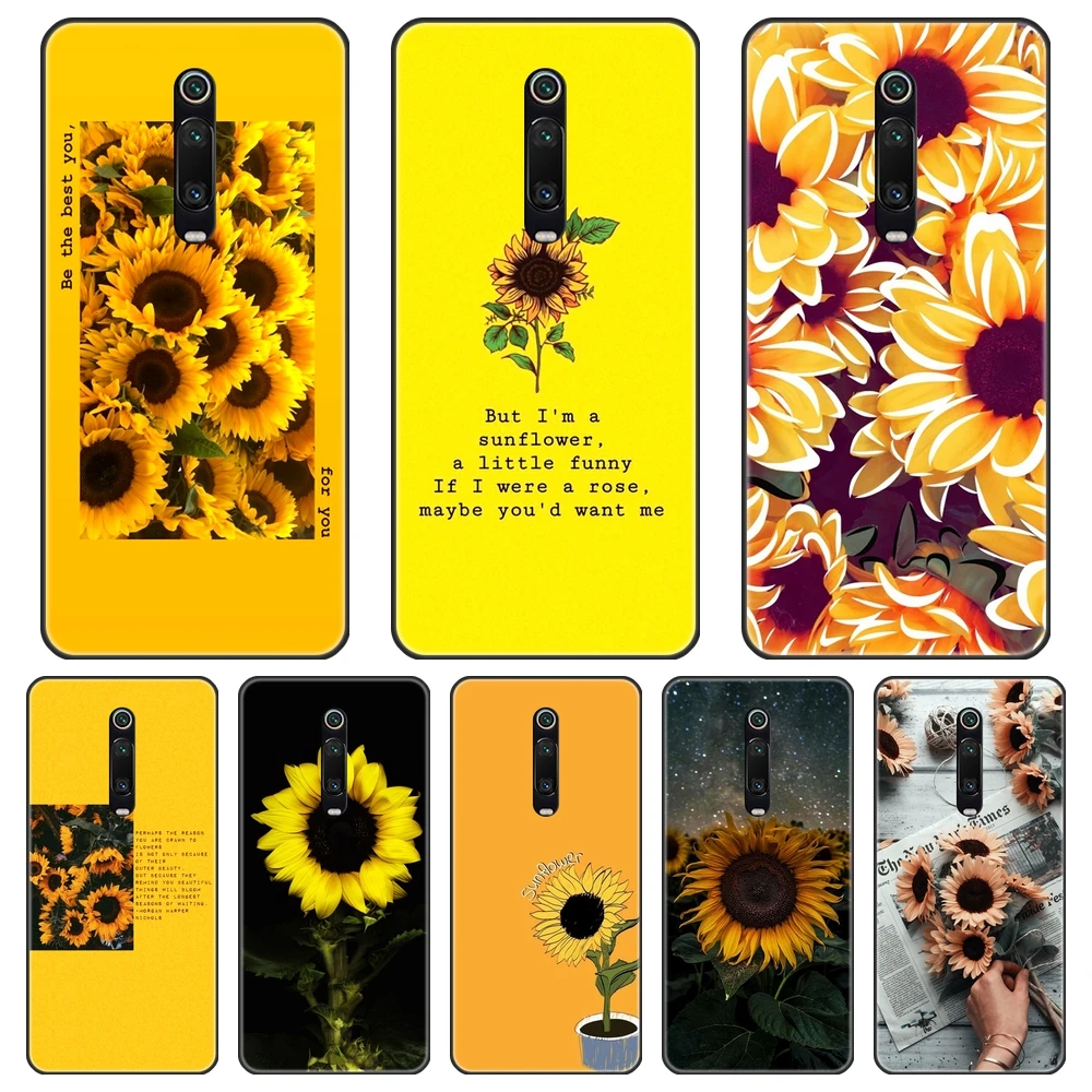 Чехол для телефона с желтым подсолнухом Xiaomi Redmi K20 PRO GO 7 7A Y2 Y3 силиконовая Мягкая