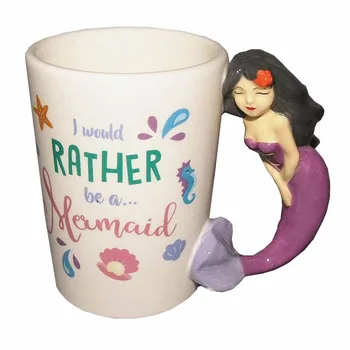 

Cute Mermaid Ceramic Mug Cartoon Princess Series Mermaid Coffee Cup Multi-Function Milk Fishtail Cup Cups and Mugs