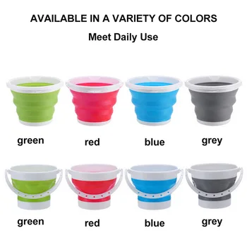 

Folding Fishing Bucket Washable Outdoor Camping Hiking Large Capacity Car Wash Outdoor Round Kitchen Bathroom Silicone Bucket