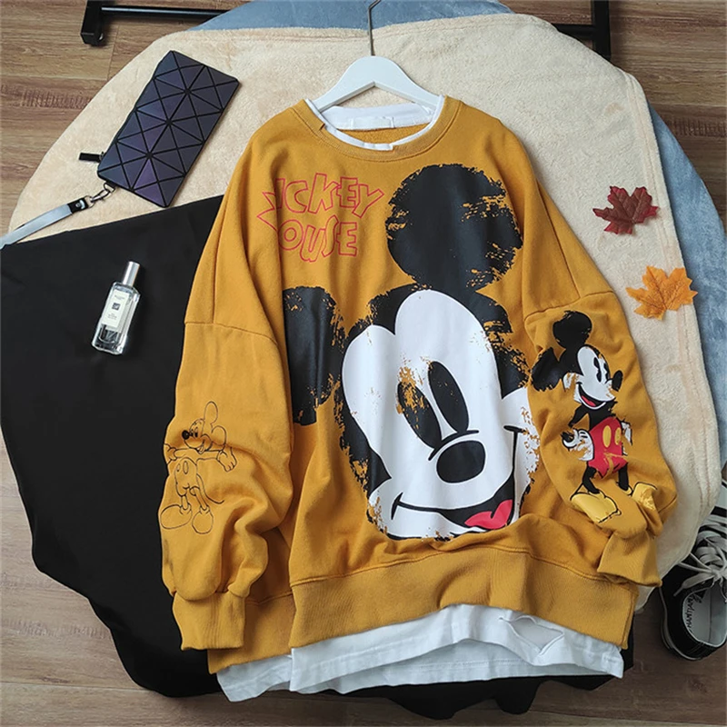 Пуловер с длинным рукавом и Микки Маусом Disney Женский свитшот круглым вырезом