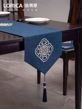 

New Chinese Style Table Flag Modern Simple Table Cloth Long Tea Table Cloth Cotton Hemp Tea Table Zen Tea Table Cloth