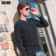 Шерсть модный бренд Свитера с v-образным вырезом мужские пуловеры облегающие вязаные Джемперы Осенняя повседневная мужская одежда в Корейском стиле