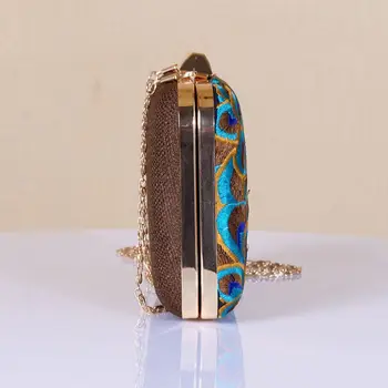 

Women Crossbody Shoulder Bag Embroidery Peacock Feather Handbag Clutch Purse