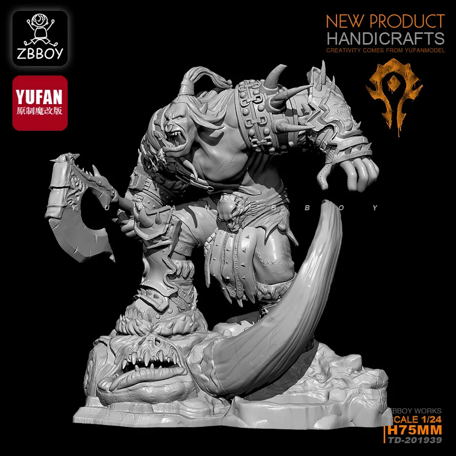 75MM1/24 смолы Наборы орка гнев смола солдат самодельный TD-201939 | Игрушки и хобби
