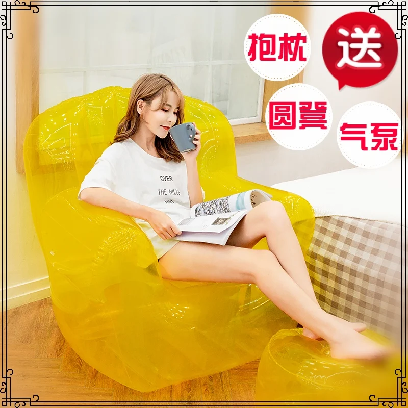  celebrity inflatable sofa, transparent single outdoor lazy chair tatami bedroom shooting