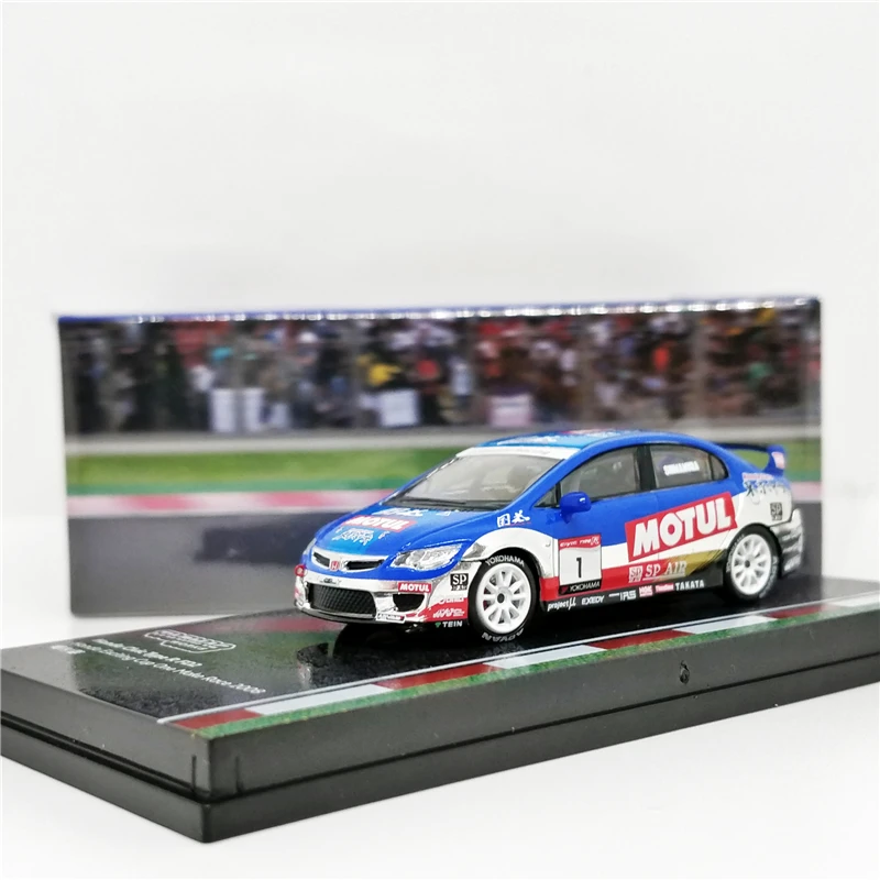 Tarmac работает 1: 64 Honda Civic Тип R FD2 Кубок Один сделать гонку 2008 Малайзия эксклюзивная литая под давлением модель автомобиля