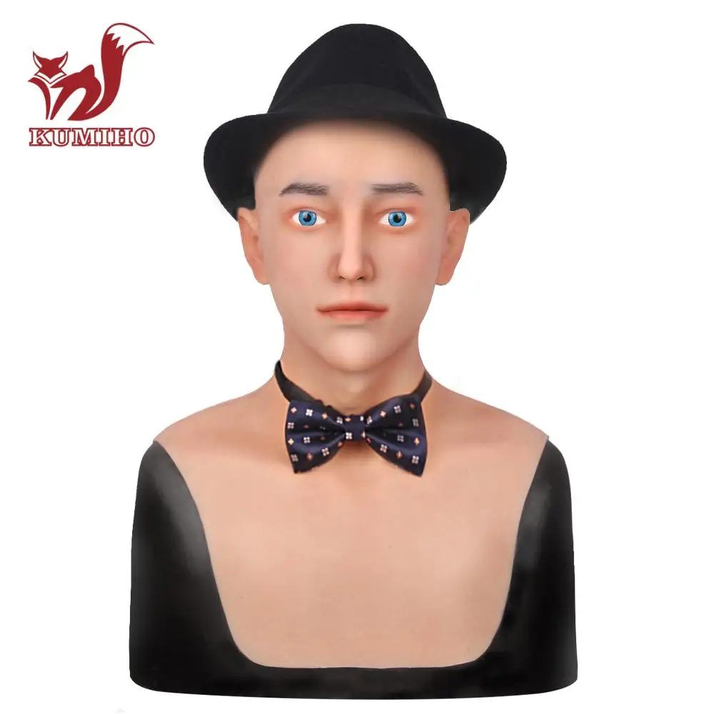 

KUMIHO Silicone HandKUMIHO Silicone Handmade Full Hand Masks with Neck Classic European face mask for men Allen Style Cosplay