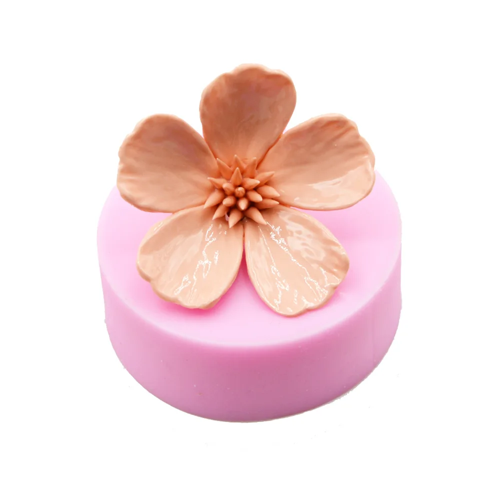 Новая 3D Цветочная форма для мыла с пятью лепестками цветок помадка торт Силиконовая форма украшения торта инструменты DIY шоколад и день рождения выпечки инструмент