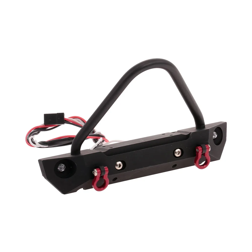 

RC Car Front Bumper Metal with 2 LED Light for RC Crawler Car Traxxas TRX-4 Axial SCX10 & SCX10 II 90046