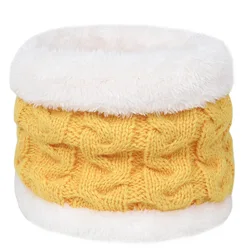 HS – écharpe en velours épais pour bébé, col chaud au Crochet, couleur unie, pour fille et garçon, collection automne et hiver 