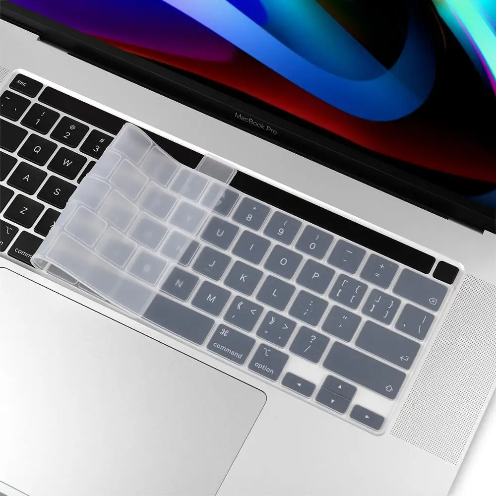 Американская английская Силиконовая накладка для клавиатуры прозрачная защита для Macbook New Pro 16 дюймов A2141 Сенсорная панель/Touch ID - Цвет: Clear