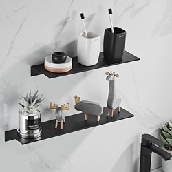 Black Bathroom Shelves  Shower Storage Bathroom Shelves No-Drill Shelf Rack Shampoo Wall  Accessories 50cm Storage Rack