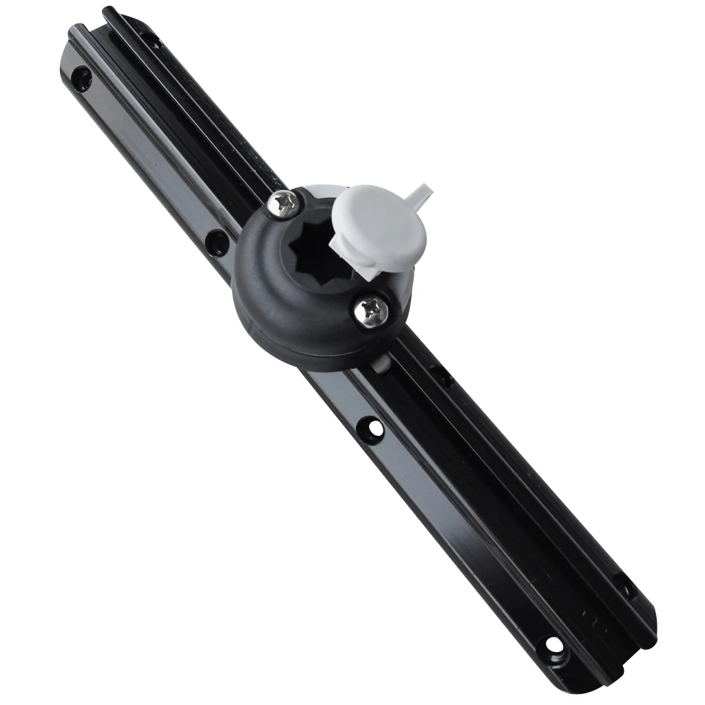 Black 12 inch Lightweight Aluminum Kayak Rail Mount DIY Gear for Marine Boat Fishing Rod Holder